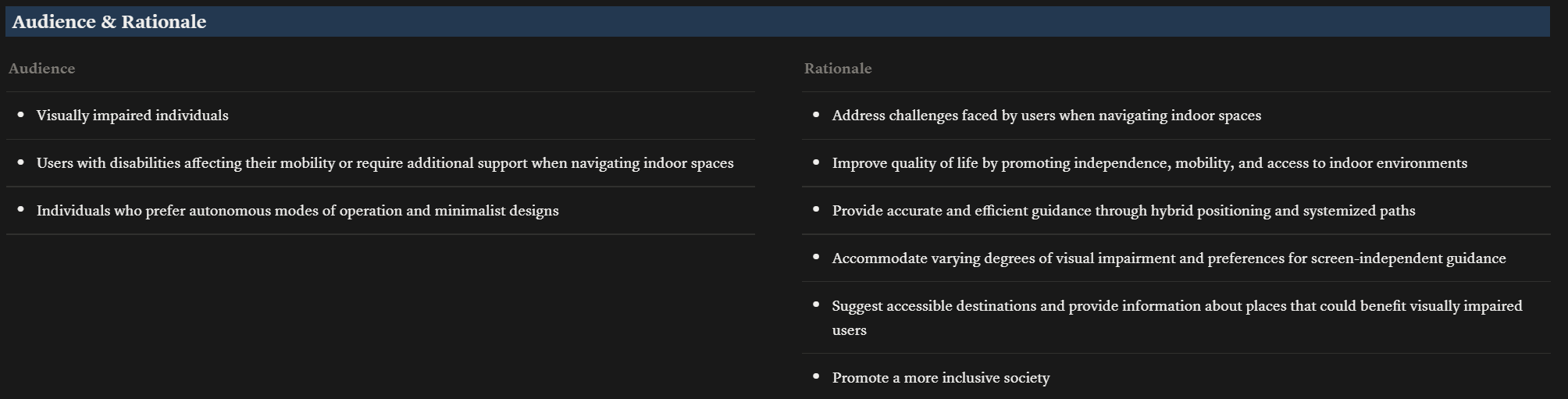Target audience and rationale analysis